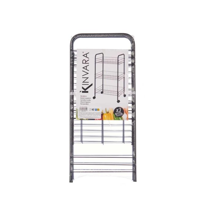 Verdulero 3 Pisos Metalico Negro Ruedas Kinvara 26X56CM (4 Unidades) 2 Verdulero 3 Pisos Metalico Negro Ruedas Kinvara 26X56CM (4 Unidades) 2