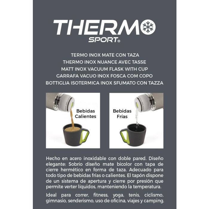 Termo Inox para Mate 350 ml con Taza - Thermosport (8 Unidades) 4 Termo Inox para Mate 350 ml con Taza - Thermosport (8 Unidades) 4