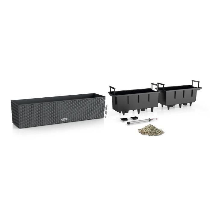 Jardinera - Balconera casita 80 - Kit completo - Granito - 12L - LECHUZA 2