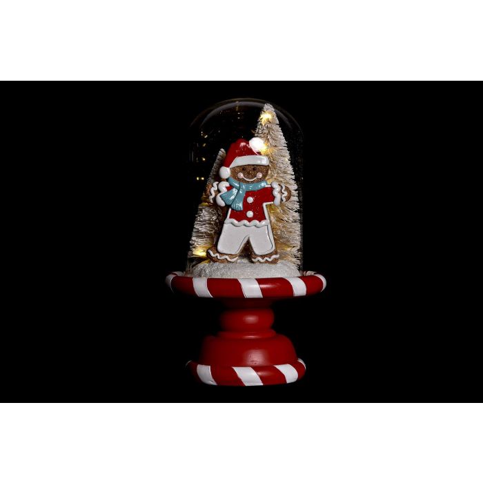 DKD Home Decor Figura de Navidad Estilo Tradicional LED de Resina Colores Blanco y Rojo Surtido 2 Unidades 13.5x13.5x23.5 cm 1