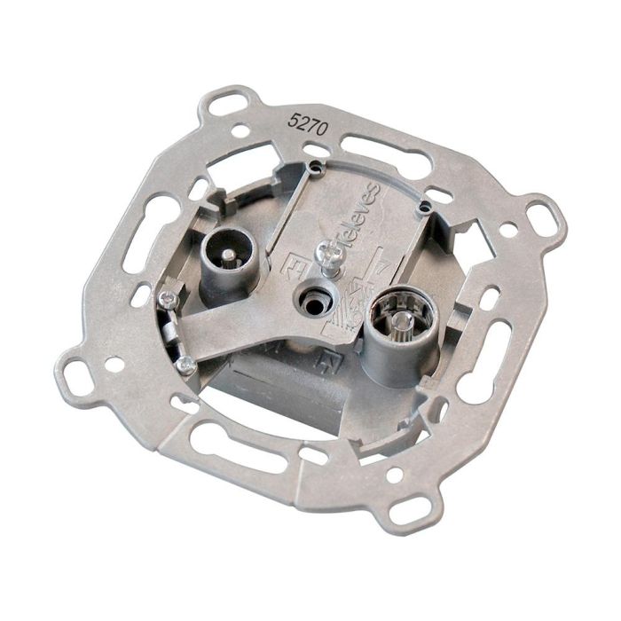 Televes Toma de paso punteada TV+SAT, caja de paso con conectores CEI, apantallamiento elevado, compatible con cables coaxiales 5mm-7mm