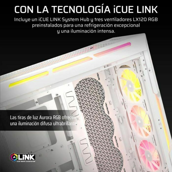Corsair iCUE 5000T LX RGB Caja Semitorre ATX Gaming Cristal Templado Blanco con 3 Ventiladores RGB Preinstalados 4 Corsair iCUE 5000T LX RGB Caja Semitorre ATX Gaming Cristal Templado Blanco con 3 Ventiladores RGB Preinstalados 4