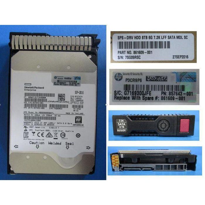 Hewlett Packard Enterprise 8 TB, SATA 6 Gb/s, 3.5", 7200 RPM, HDD 1