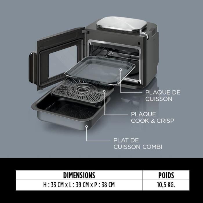 Multicocina combinada, horno y freidora sin aceite - NINJA - SFP700EU - 12 en 1 - 1780 W - Gris 4