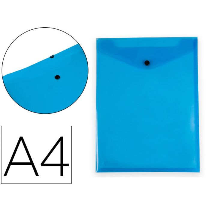 Carpeta Liderpapel Dossier Broche Polipropileno Din A4 Formato Vertical Con Fuelle Azul Translucido 10 unidades