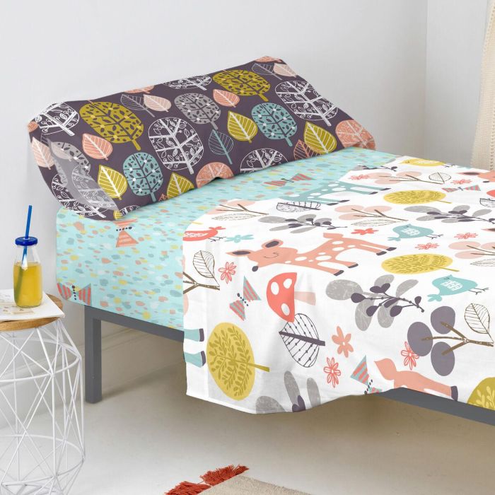 Sábana Bajera HappyFriday MOSHI MOSHI Multicolor Cama de 90 5