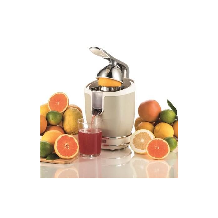 Ariete 413/03 Exprimidor Vintage Beige con Mango a Presión, Acabado Metal y Detalles Cromados 1