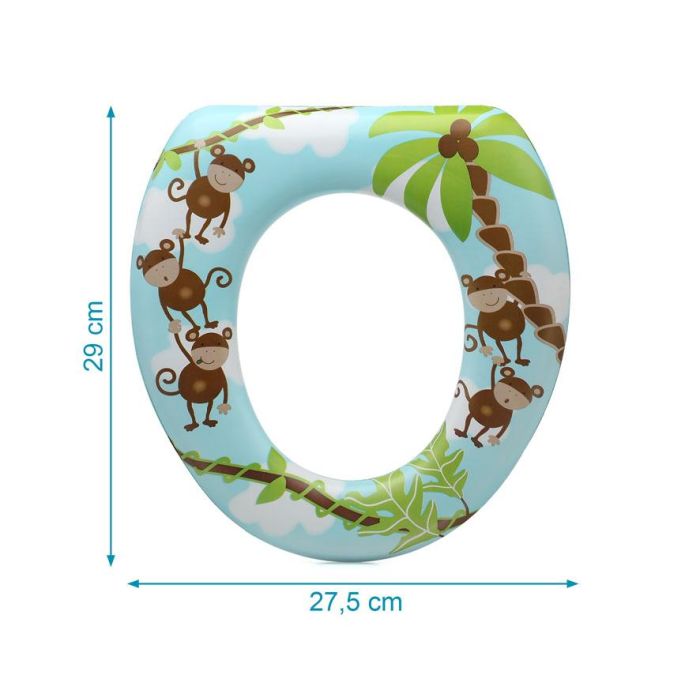KioKids Reductor WC Acolchado Monos para Niños +12 meses - Cómodo, Higiénico y Multicolor para Inodoros Estándar 2 KioKids Reductor WC Acolchado Monos para Niños +12 meses - Cómodo, Higiénico y Multicolor para Inodoros Estándar 2