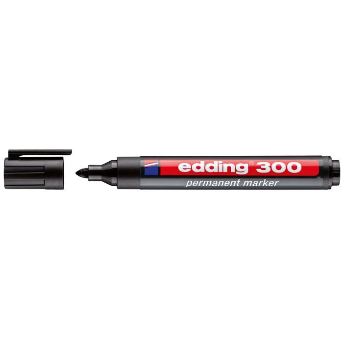 Rotulador Edding Marcador Permanente 300 Negro Punta Redonda 1,5-3 mm Recargable 10 unidades 2