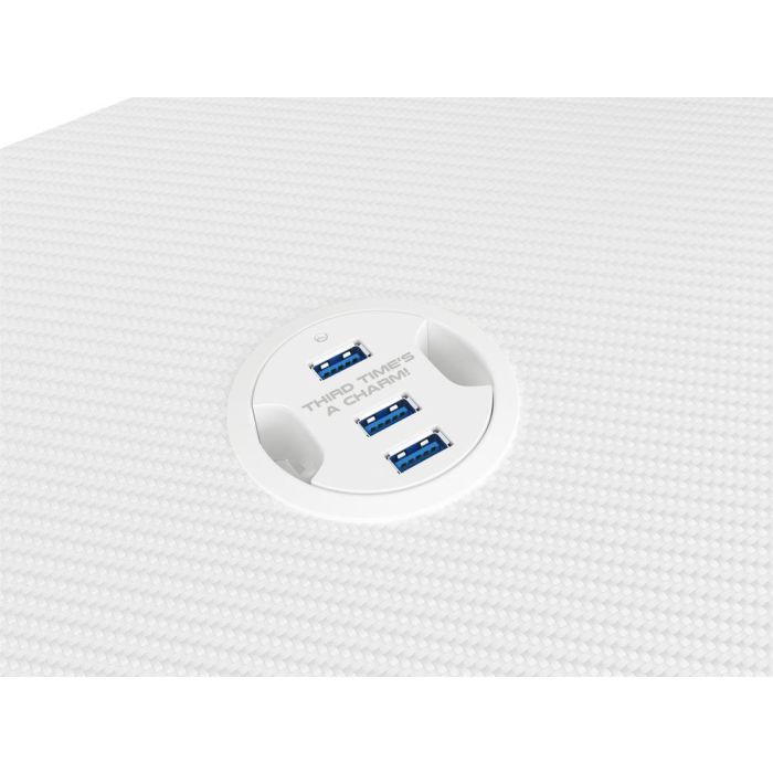 GENESIS Holm 320 RGB Mesa Gaming Blanca, Iluminación RGB, Hub USB 3.0, Carga Inalámbrica, Soporte Auriculares y Monitor 120x60 cm 5 GENESIS Holm 320 RGB Mesa Gaming Blanca, Iluminación RGB, Hub USB 3.0, Carga Inalámbrica, Soporte Auriculares y Monitor 120x60 cm 5