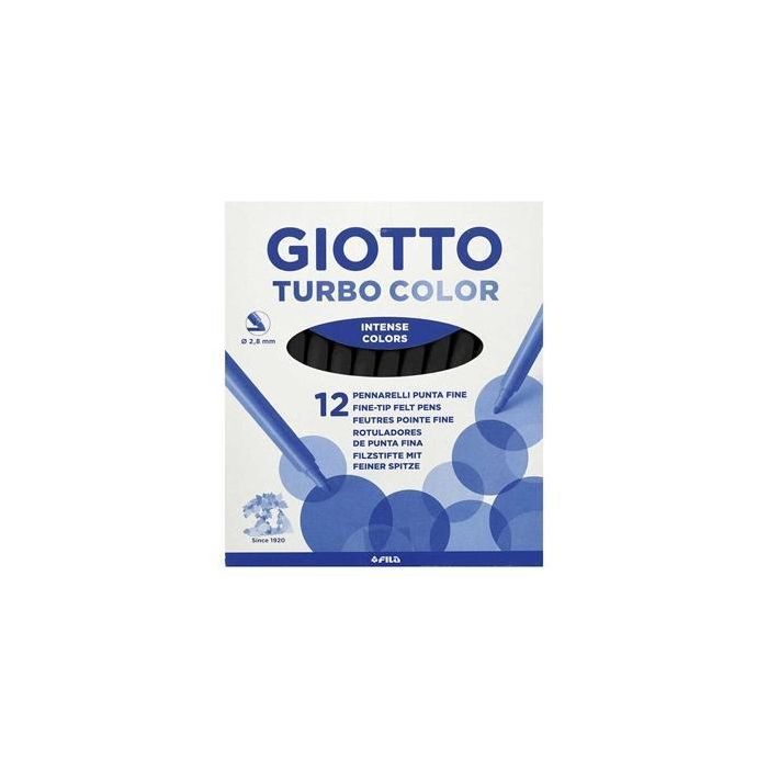 Giotto Rotuladores Turbo Color Negro Estuche 12 Unidades