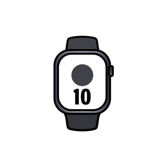Apple Watch Series 10/ GPS/ 46mm/ Caja de Aluminio Negro Azabache / Correa Deportiva Negra S/M Apple Watch Series 10/ GPS/ 46mm/ Caja de Aluminio Negro Azabache / Correa Deportiva Negra S/M