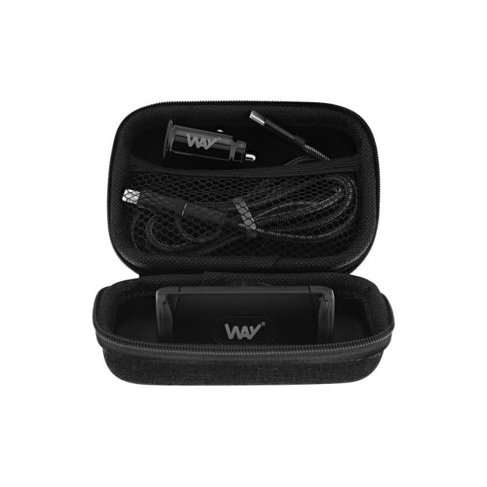 TNB WAY - kit 3 in 1 para Coche - Cargador mechero + soporte + Cable 3 en 1 - Black