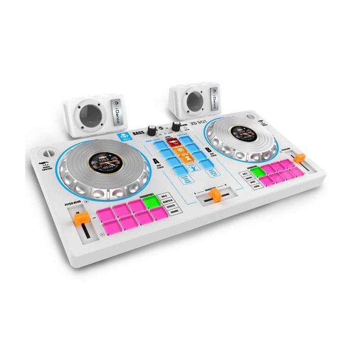 Mesa de mezclas de dj con karaoke y 2 altavoces blanco 5x5,52x25,8 cm 4 Mesa de mezclas de dj con karaoke y 2 altavoces blanco 5x5,52x25,8 cm 4