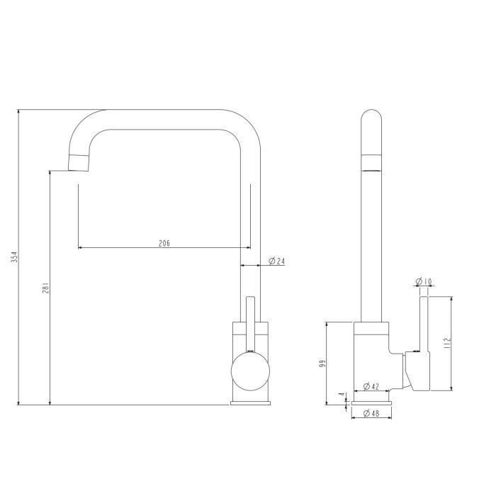 Grifo de cocina mezclador ROUSSEAU Kiloo - Sin spray - Acero inoxidable gris 1 Grifo de cocina mezclador ROUSSEAU Kiloo - Sin spray - Acero inoxidable gris 1