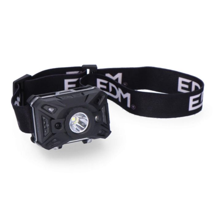 Edm Linterna de cabeza LED con sensor, 7 tipos de luz, 5W/1W, 200LM-25LM, luz roja, inclinación ajustable, 8500K, 3xAAA 3
