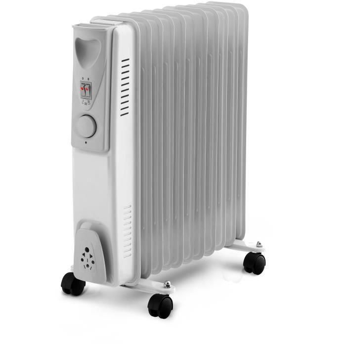 Warm Tech WAR5411074178062 Radiador eléctrico de aceite 2500W para hasta 40m3 - Gris 240V
