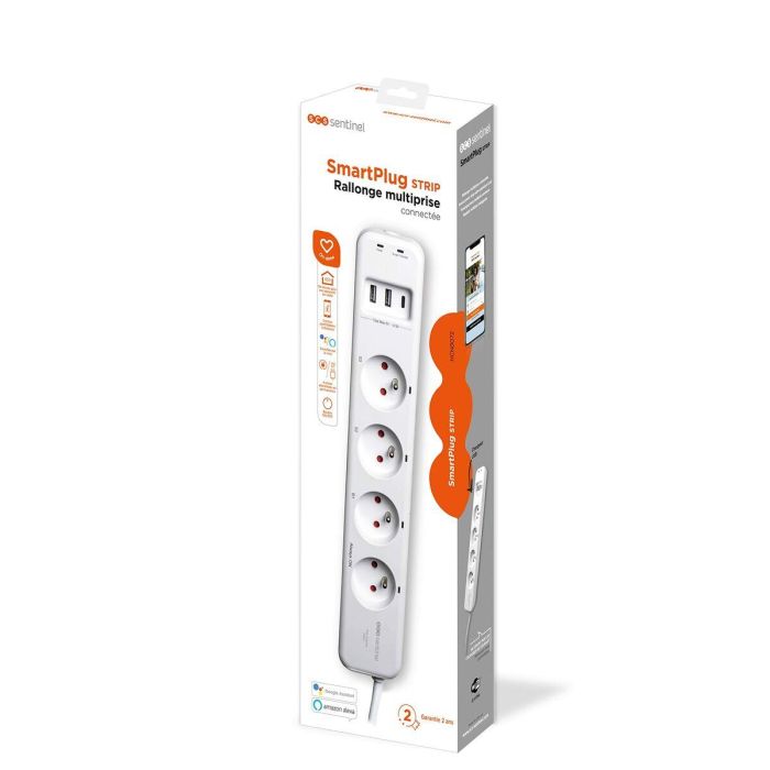 SCS Sentinel Regleta Conectada SmartPlug Strip - 4 Enchufes (3 Inteligentes) - Control App, Wi-Fi, Alexa, Google Assistant - 3600W 3 SCS Sentinel Regleta Conectada SmartPlug Strip - 4 Enchufes (3 Inteligentes) - Control App, Wi-Fi, Alexa, Google Assistant - 3600W 3