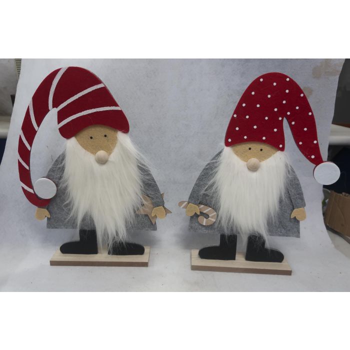 Figura Navidad Tradicional DKD Home Decor Rojo Gris 6 x 39 x 20 cm (4 Unidades)