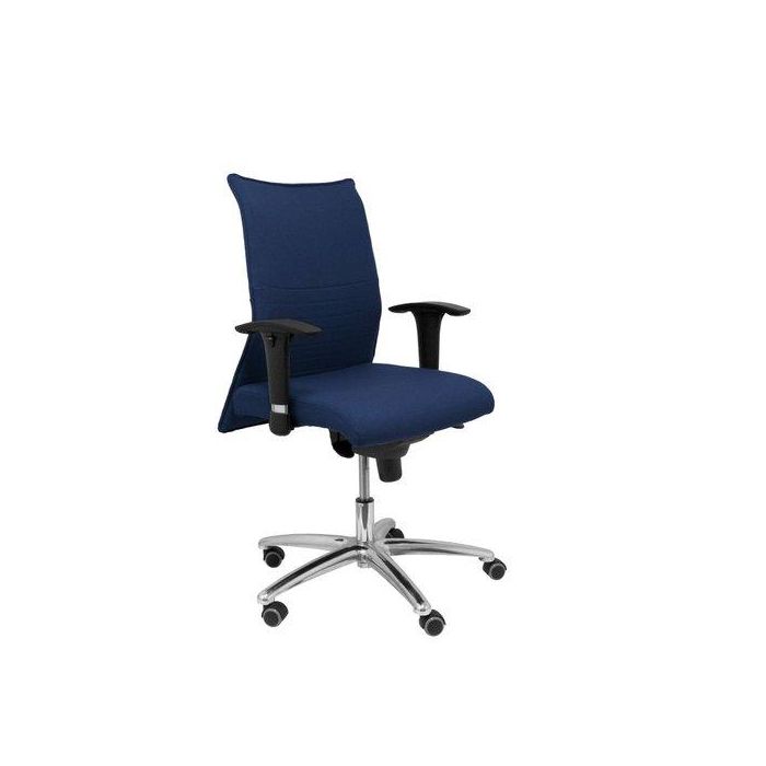 Silla Piqueras Y Crespo Albacete Xl Confidente Hasta 160 Kg Brazos Cromados Regulables Mecanismo Sincro Asiento Y Respaldo Reforzados Con Espuma Viscoelastica Tapizado Bali Azul Marino