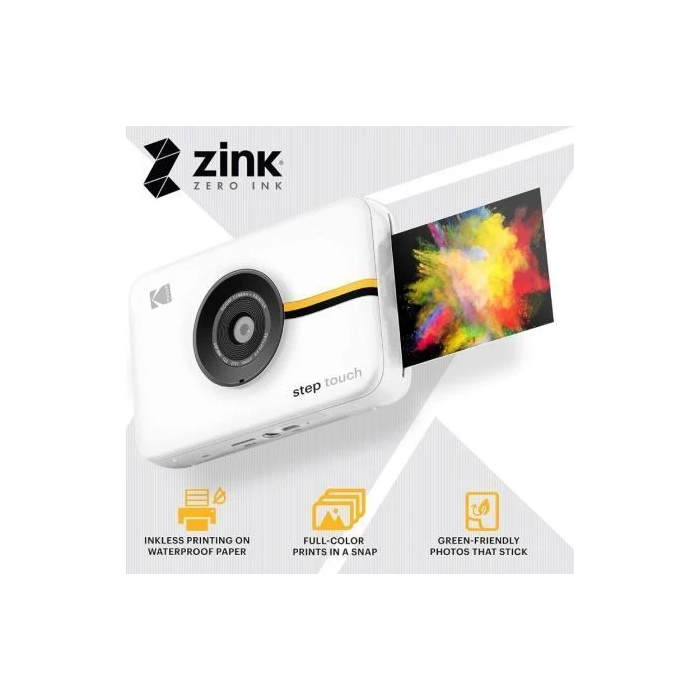 Kodak RODITC20W Cámara Digital Instantánea STEP Touch 13MP Impresora Bluetooth Pantalla Táctil LCD 3.5" Fotos 2"x3" Blanca