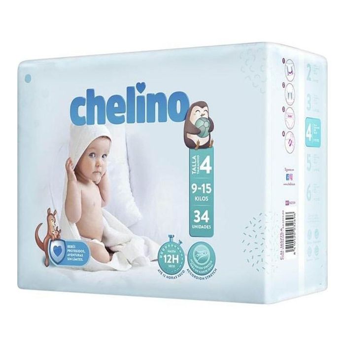 Pañal chelino t4 9-15 kg 34 unidades Pañal chelino t4 9-15 kg 34 unidades