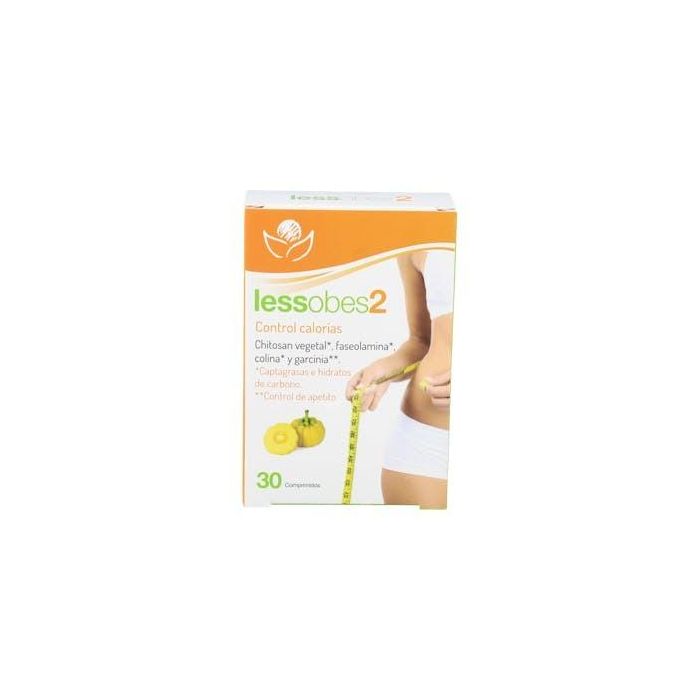 BIOSERUM Lessobes 2 Control Calorías con Garcinia Cambogia y Chitosan Vegetal, 30 Comprimidos