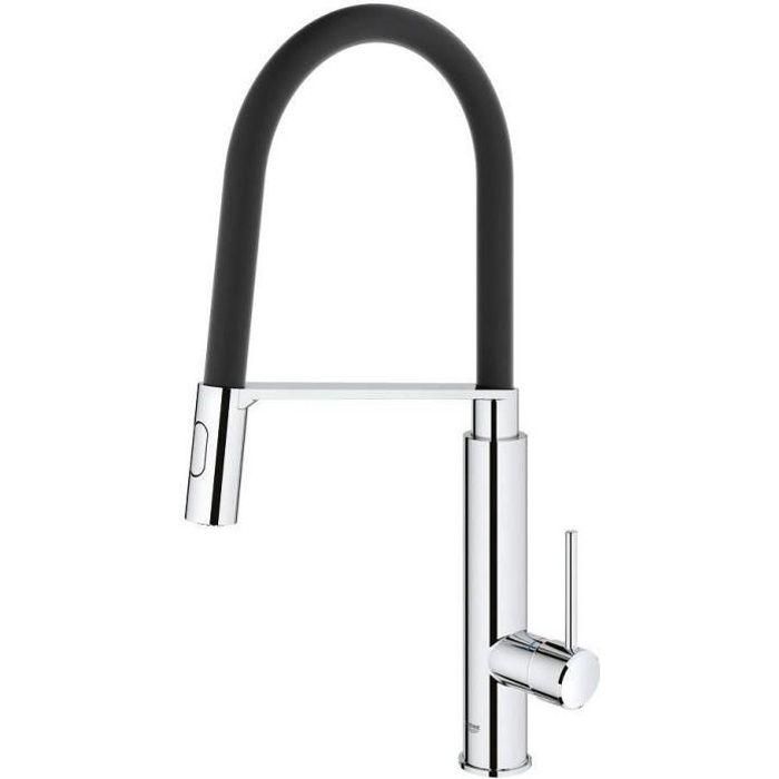 Grohe Concetto Fregadero Mezclador, Grifo de Cocina una Palanca, un Agujero, Cromo Brillante StarLight, Cartucho SilkMove