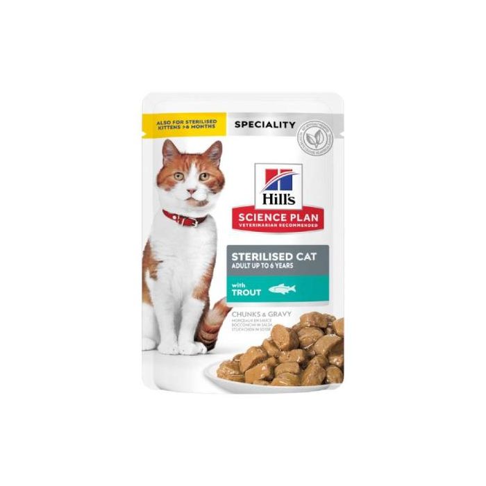 Hill's Feline Sterilised Trucha 12 Bolsitas X 85 gr