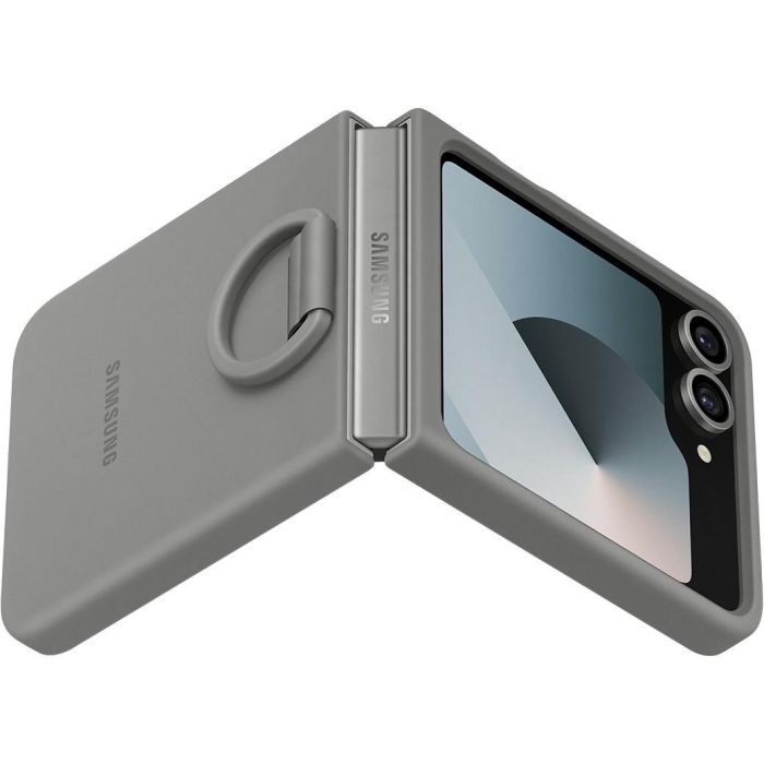 Samsung EF-PF741TJEGWW Funda de Silicona con Anillo para Samsung Galaxy Z Flip6, Gris - Protección para Móvil de 6.7" 4