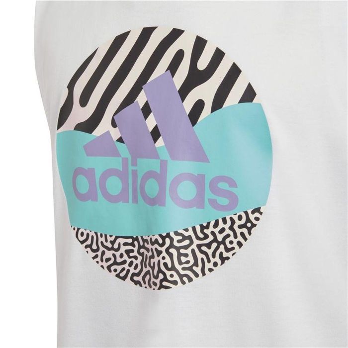 Camiseta de Manga Corta Infantil Adidas HA3895 Blanco