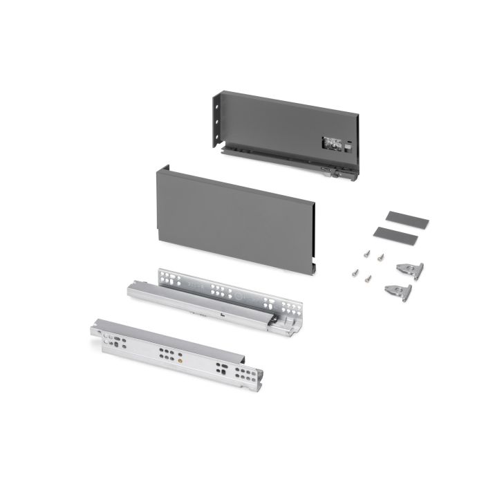 Emuca Cajón exterior Protone 30kg con guías de extracción total y cierre suave, Altura 131mm, profundidad 300mm, Acero, Gris antracita 0 Emuca Cajón exterior Protone 30kg con guías de extracción total y cierre suave, Altura 131mm, profundidad 300mm, Acero, Gris antracita 0