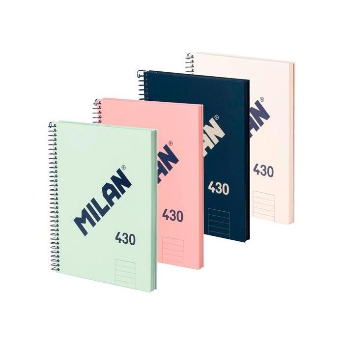 Milan Libreta Con Espiral A4 80 Hojas 95 gr Papel Blanco Serie 1918 Pack 4 Colores Surtidos Milan Libreta Con Espiral A4 80 Hojas 95 gr Papel Blanco Serie 1918 Pack 4 Colores Surtidos