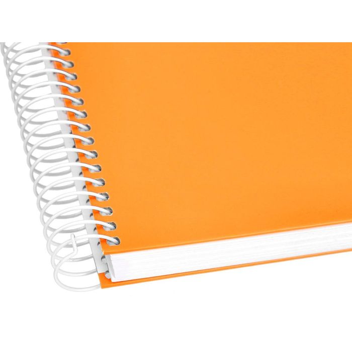 Cuaderno Espiral Liderpapel A5 Micro Crafty Tapa Forrada 120H 90 gr Cuadro 5 mm 5 Bandas6 Taladros Color Naranja 7