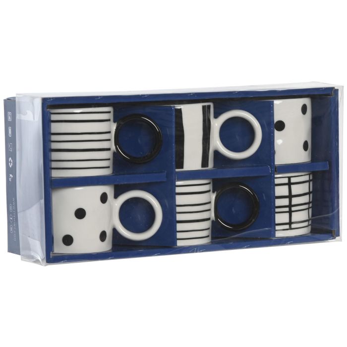 Cafe Glam DKD Home Decor Blanco Negro 12 x 7 x 25 cm Set de 6 3 Cafe Glam DKD Home Decor Blanco Negro 12 x 7 x 25 cm Set de 6 3