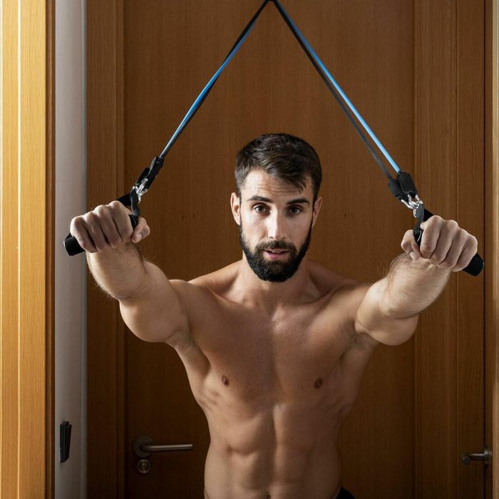 Pack Tabla de Flexiones Push-Up y Set de Bandas de Resistencia con Accesorios y Guía de Ejercicios InnovaGoods 28 Pack Tabla de Flexiones Push-Up y Set de Bandas de Resistencia con Accesorios y Guía de Ejercicios InnovaGoods 28