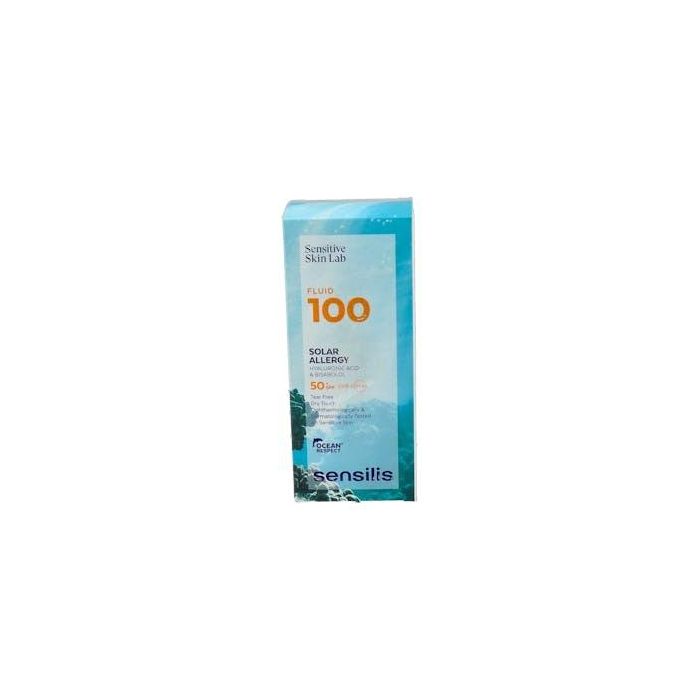 Sensilis FLUID 100 SOLAR ALLERGY Protector Solar Facial Piel Sensible SPF50+ UVA/UVB Ultrafluido Acuoso Resistente al Agua 40 ml