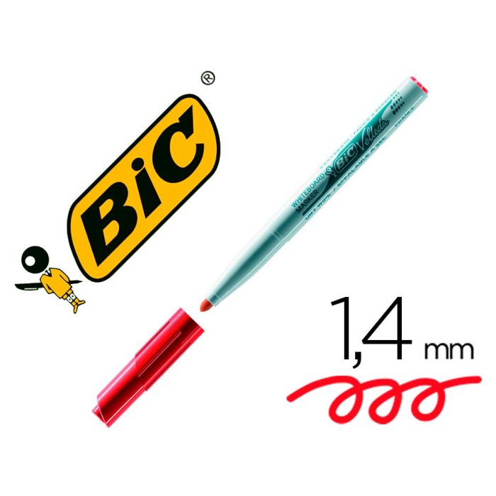 Rotulador Bic Velleda Para Pizarra Rojo Punta Redonda 1,4 mm 12 unidades