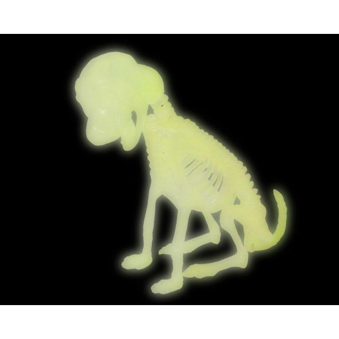 Perro Esqueleto Halloween Brilla en la Oscuridad, Decoración de Plástico Resistente para Interior/Exterior 1