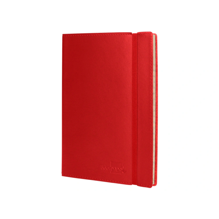 Liderpapel Libreta Similpiel A7 120 Hojas 70gr Cuadriculada Rojo 3