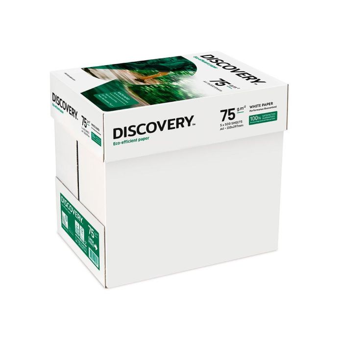 Papel Fotocopiadora Discovery Fast Pack Din A4 75 gramos Papel Multiuso Ink-Jet Y Laser Caja De 2500 Hojas 1