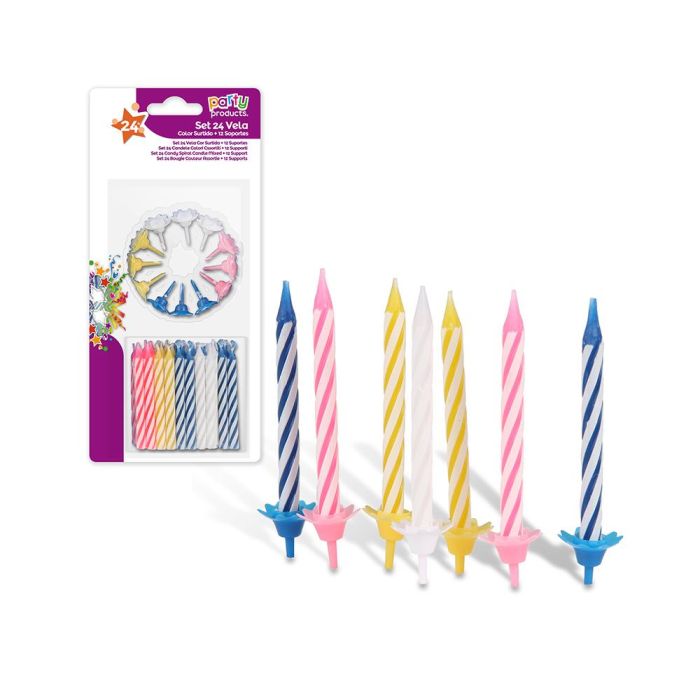 Best Products Velas para Pasteles con Soportes, Pack 24 Unidades Surtidas 0 Best Products Velas para Pasteles con Soportes, Pack 24 Unidades Surtidas 0