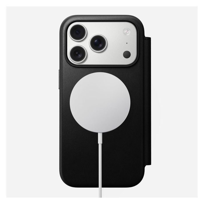 Nomad Modern Leather Folio para iPhone 17 Pro - Funda tipo libro con MagSafe, 3 bolsillos para tarjetas, Negro 2 Nomad Modern Leather Folio para iPhone 17 Pro - Funda tipo libro con MagSafe, 3 bolsillos para tarjetas, Negro 2
