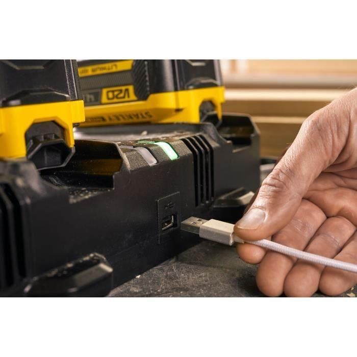 Stanley Fatmax SFMCB24-QW Cargador Doble 18V 4A Compatible con Baterías Generación V20 4 Stanley Fatmax SFMCB24-QW Cargador Doble 18V 4A Compatible con Baterías Generación V20 4
