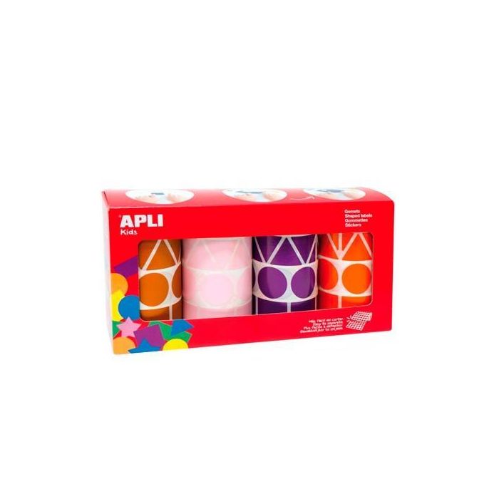 Apli Gomets Formas Geométricas Y Caja 4 Rollos Con 5428 Ud C-Surtidos Apli Gomets Formas Geométricas Y Caja 4 Rollos Con 5428 Ud C-Surtidos