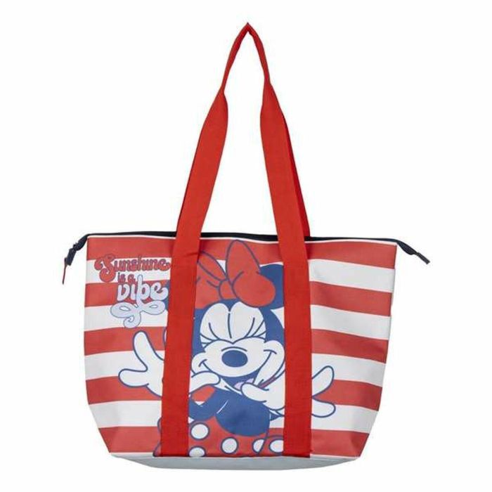 Cerdá Bolsa de Playa Infantil Minnie Mouse, Color Rojo, de 47x33x15 cm, Apta para Niños y Niñas a partir de 4 Años