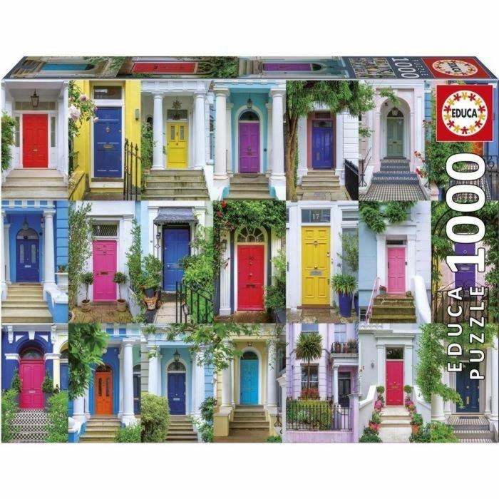 Educa AAAQE72410 Puzzle Puertas de Notting Hill 1000 piezas, temática Arquitectura, 68 x 48 cm