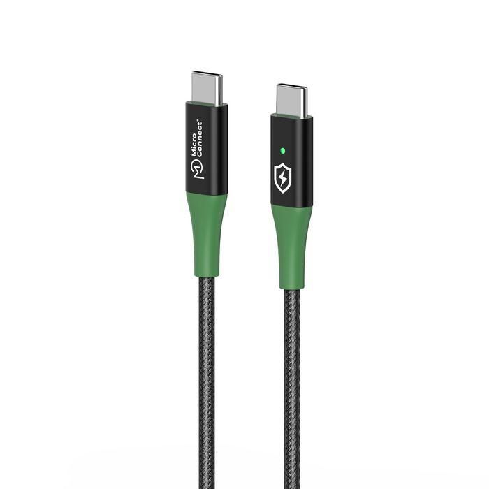 MicroConnect Cable USB-C a USB-C Smart Charge 1m Negro/Verde con Apagado Automático y Carga Inteligente 0 MicroConnect Cable USB-C a USB-C Smart Charge 1m Negro/Verde con Apagado Automático y Carga Inteligente 0