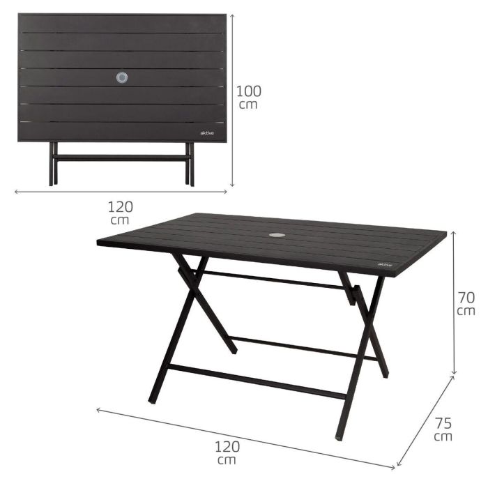 Mesa Plegable Aktive 120 x 70 x 75 cm 3