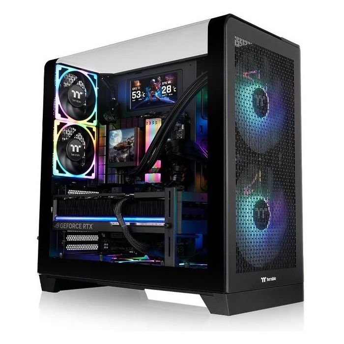 Thermaltake View 390 Air Black - Midi Tower PC, Negro, ATX/Micro ATX/Mini-ITX, Vidrio Templado, Juego 0 Thermaltake View 390 Air Black - Midi Tower PC, Negro, ATX/Micro ATX/Mini-ITX, Vidrio Templado, Juego 0